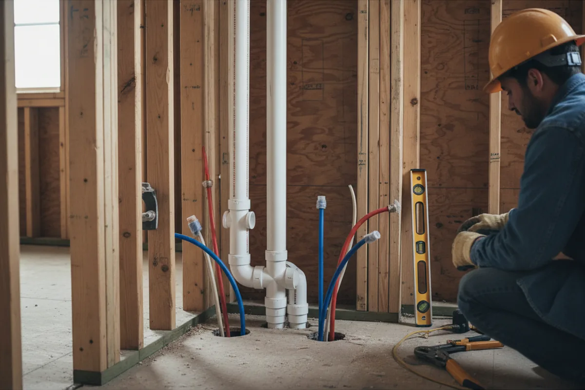 Drain and supply rough-in during Garbage Disposal Repair in Mckinleyville